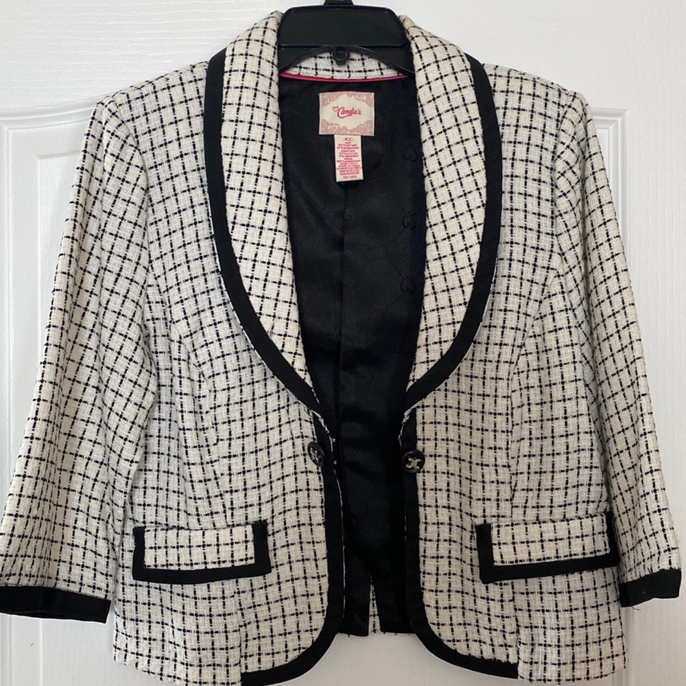 Black and white blazer